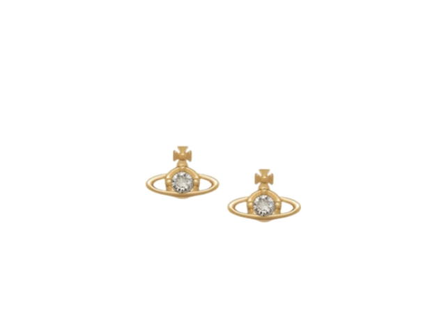 Vivienne Westwood Vivienne Westwood Nano Solitaire Earrings Gold Silver Shade Crystal - view 1