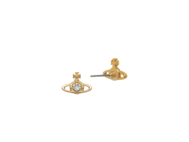Vivienne Westwood Vivienne Westwood Nano Solitaire Earrings Gold Silver Shade Crystal - view 2