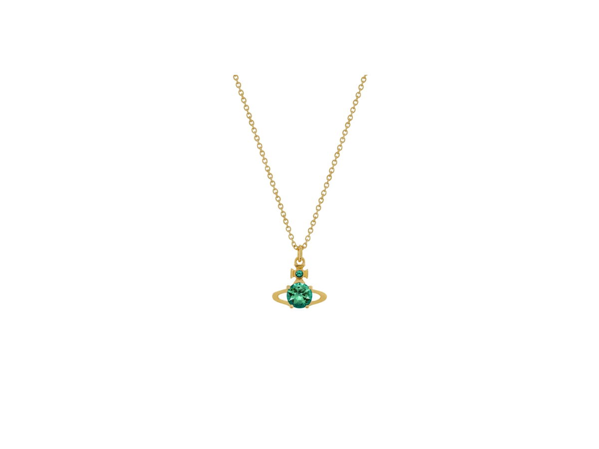Vivienne Westwood Vivienne Westwood Reina Pendant Necklace Gold Turquoise Cz