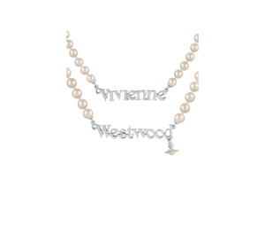 Buy Vivienne Westwood Amelia Necklace Platinum Cream Pearl at Sasom – Authentic and Ready to Ship