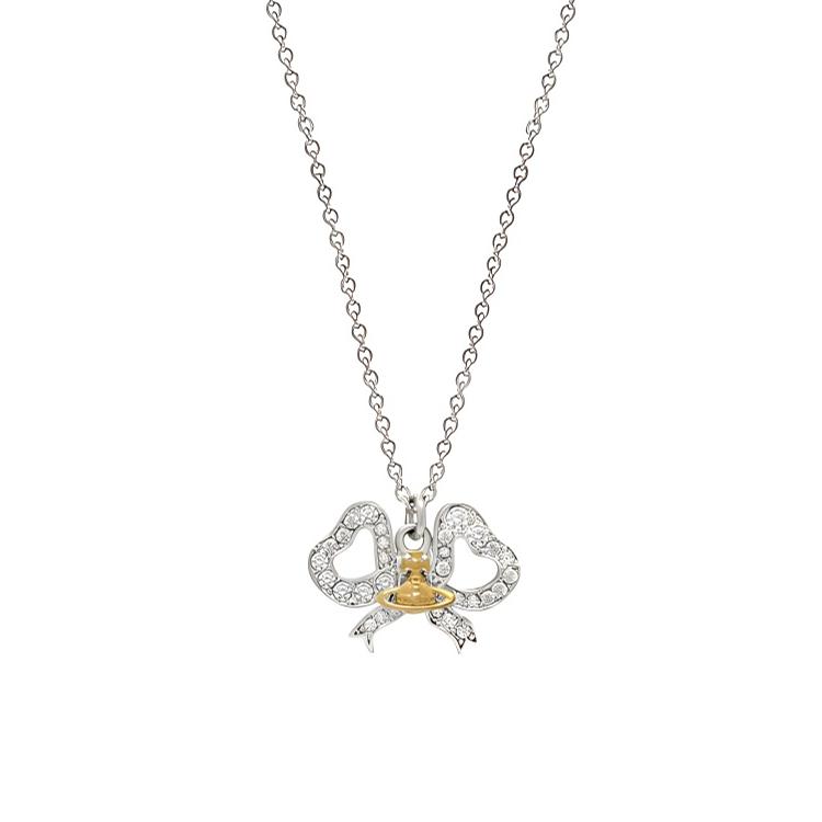 Vivienne Westwood Vivienne Westwood Metal Crystal Brass Necklaces Women's Silver