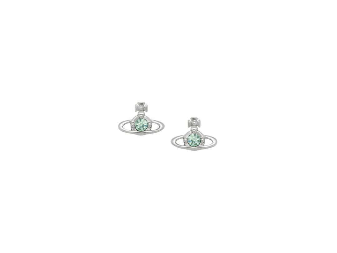 Vivienne Westwood Vivienne Westwood Nano Solitaire Earrings Platinum Chrysolite Crystal