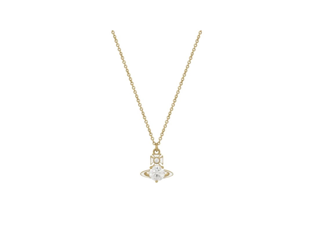 Vivienne Westwood Vivienne Westwood Millie Pendant Necklace Gold White Enamel White CZ