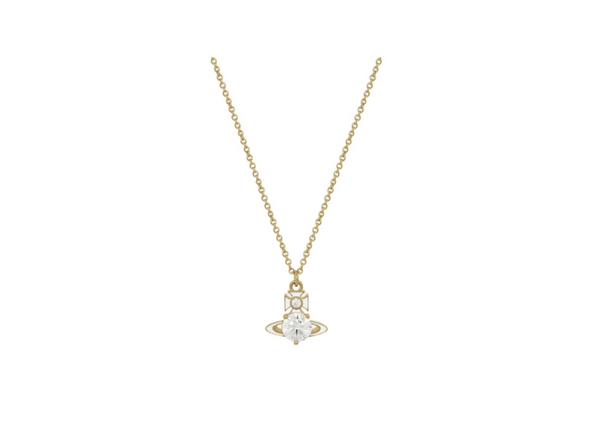 Vivienne Westwood Vivienne Westwood Millie Pendant Necklace Gold White Enamel White CZ