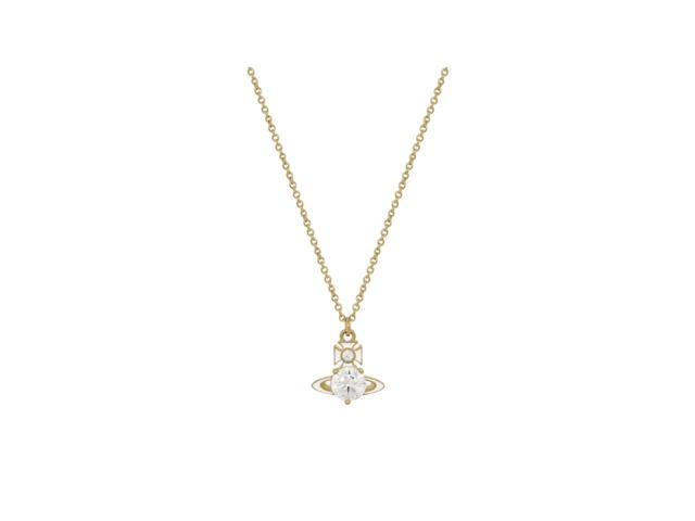 Vivienne Westwood Vivienne Westwood Millie Pendant Necklace Gold White Enamel White CZ - view 1