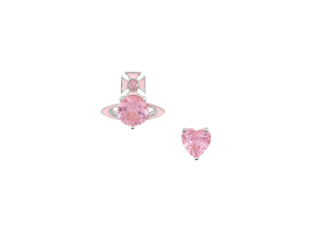 Vivienne Westwood Vivienne Westwood Millie Earrings Platinum Pink Enamel Pink Cz