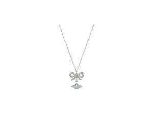Buy Vivienne Westwood Octavie Pendant Necklace Platinum Blue Aqua CZ at Sasom – Authentic and Ready to Ship