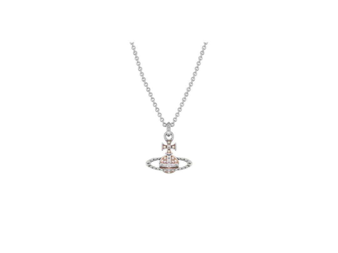 Vivienne Westwood Vivienne Westwood Mayfair Bas Relief Pendant Necklace Rhodium Pink Gold Crystal AB Crystal