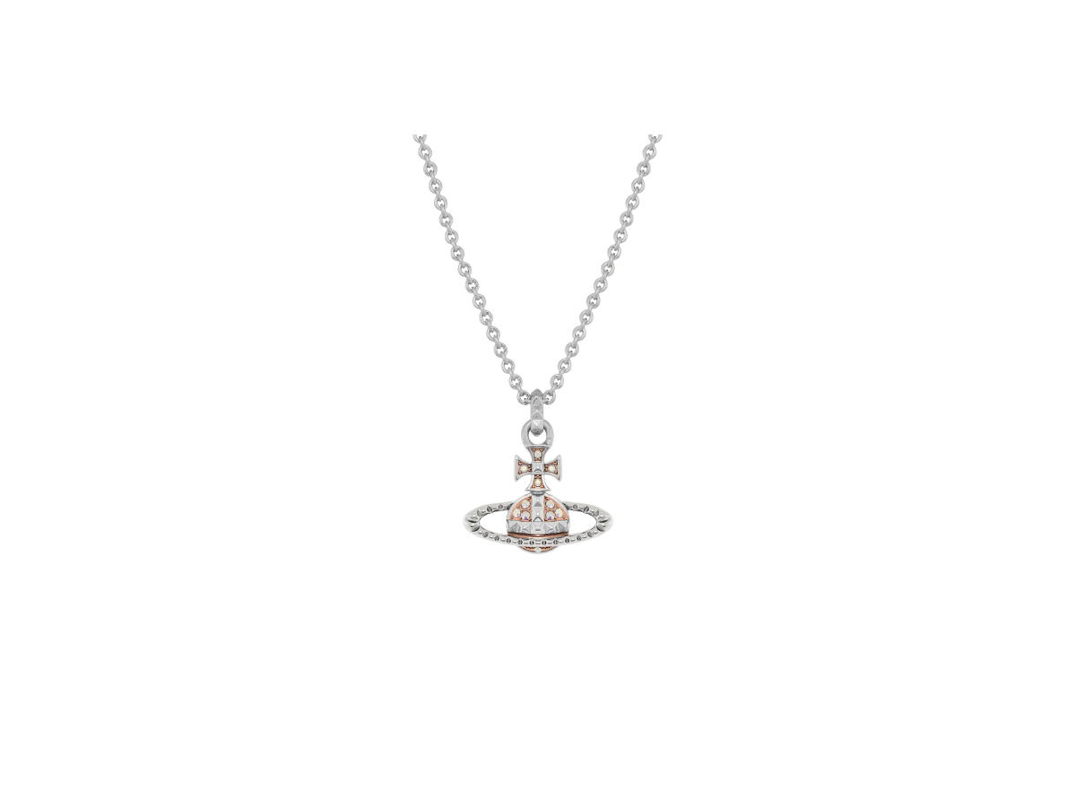 Vivienne Westwood Vivienne Westwood Mayfair Bas Relief Pendant Necklace Rhodium Pink Gold Crystal AB Crystal