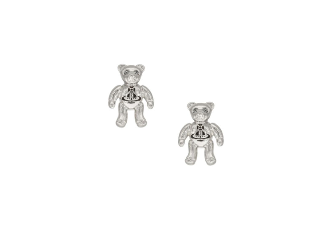 Vivienne Westwood Vivienne Westwood Ruby Small Earrings Platinum Black Diamond Crystal Black Enamel