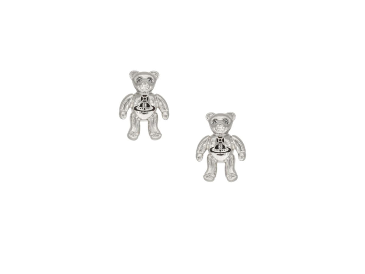 Vivienne Westwood Vivienne Westwood Ruby Small Earrings Platinum Black Diamond Crystal Black Enamel