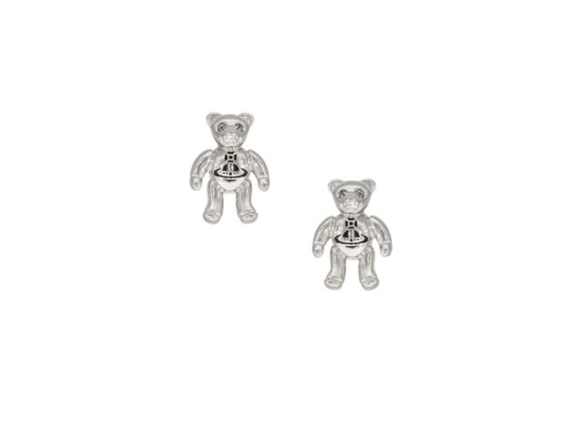 Vivienne Westwood Vivienne Westwood Ruby Small Earrings Platinum Black Diamond Crystal Black Enamel - view 1