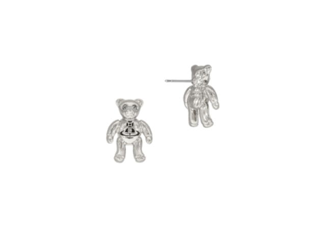 Vivienne Westwood Vivienne Westwood Ruby Small Earrings Platinum Black Diamond Crystal Black Enamel - view 2