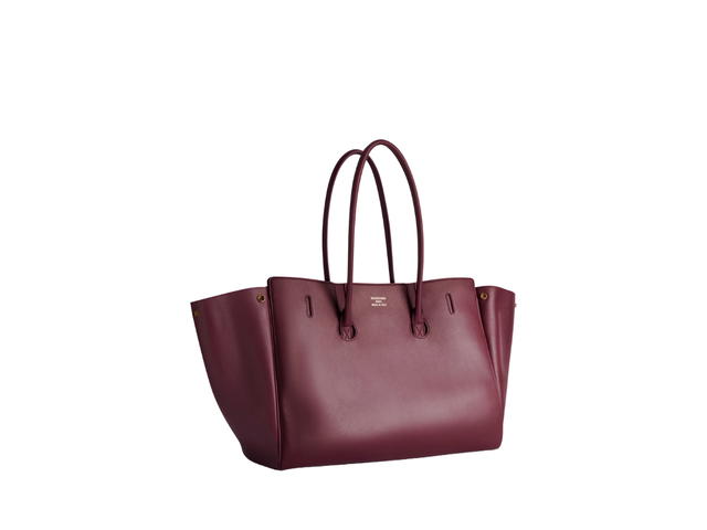 Balenciaga Balenciaga Bel Air Medium Carry All Bag In Dark Burgundy Smooth Calfskin Aged-Gold Hardware - view 3