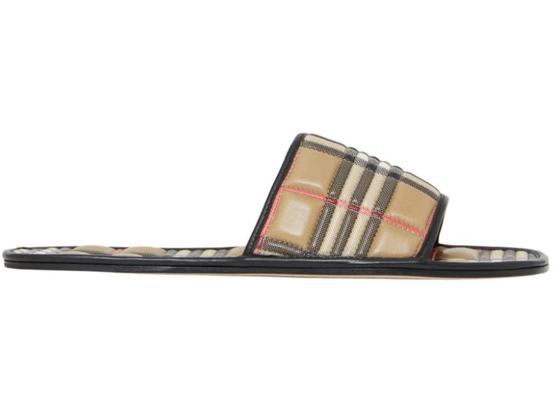 Burberry Burberry Quilted Leather Flat Slide Vintage Check (Women's)