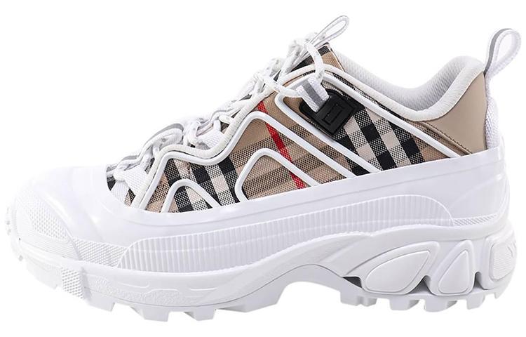 Burberry Burberry Anti Slip Wear Resistant Low Top Casual Shoes Women's White Brown