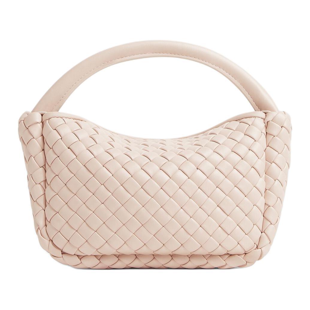 Bottega Veneta Bottega Veneta Sheepskin Shoulder Bag Crossbody Bag Handbag Small Size Women's Carved White