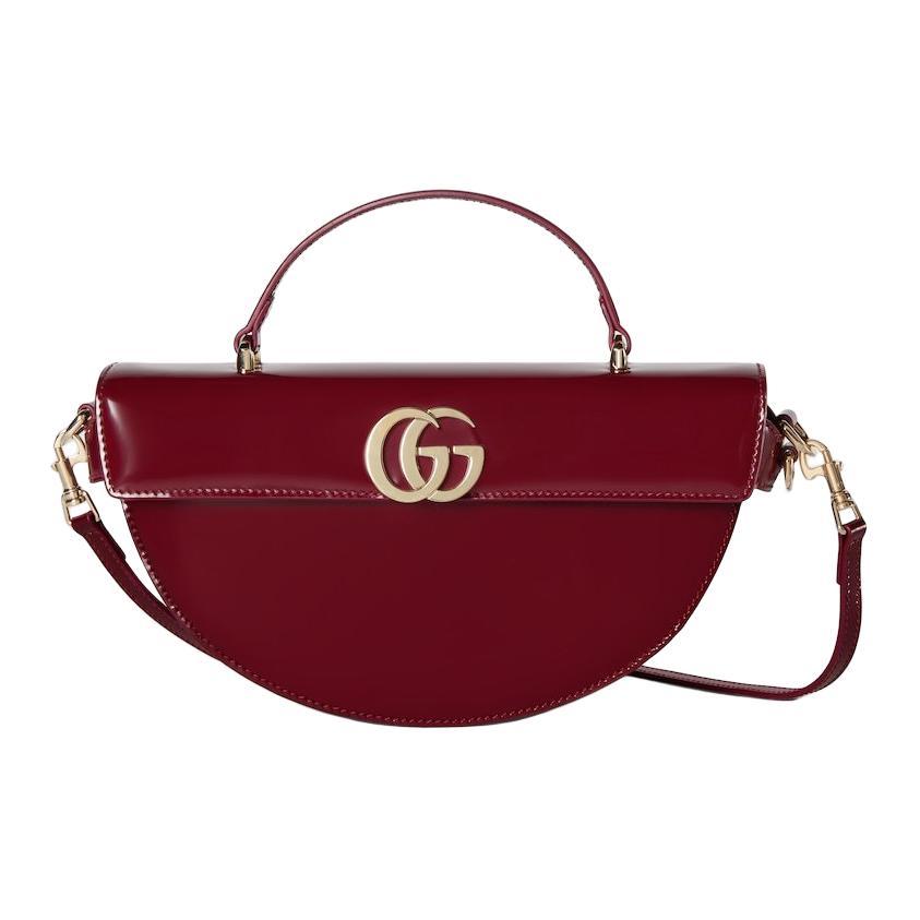 Gucci Gucci Shiny Leather Shoulder Bag Crossbody Bag Handbag Small Size Women's Red