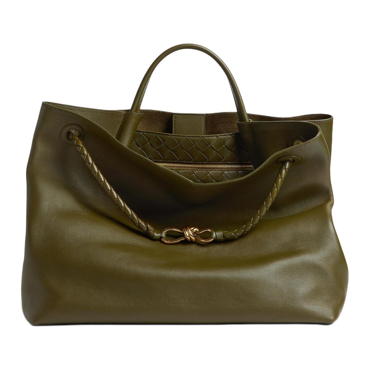 Bottega Veneta Bottega Veneta Cow Leather Shoulder Bag, Crossbody Bag, Handbag Large Size Women's Olive Green