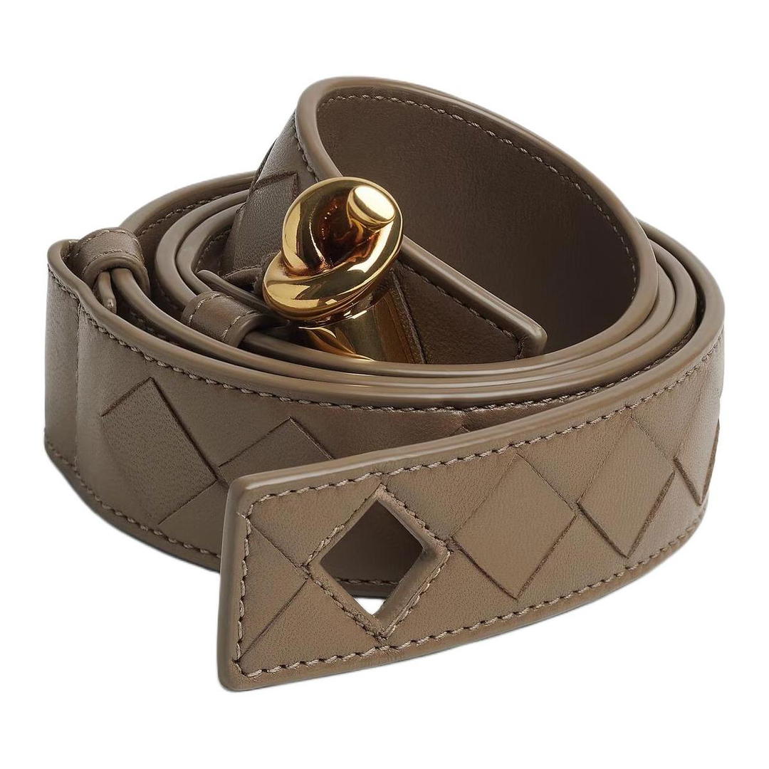 Bottega Veneta Bottega Veneta Sheepskin Calf Leather Belts Women's Light Brown Width: 3CM