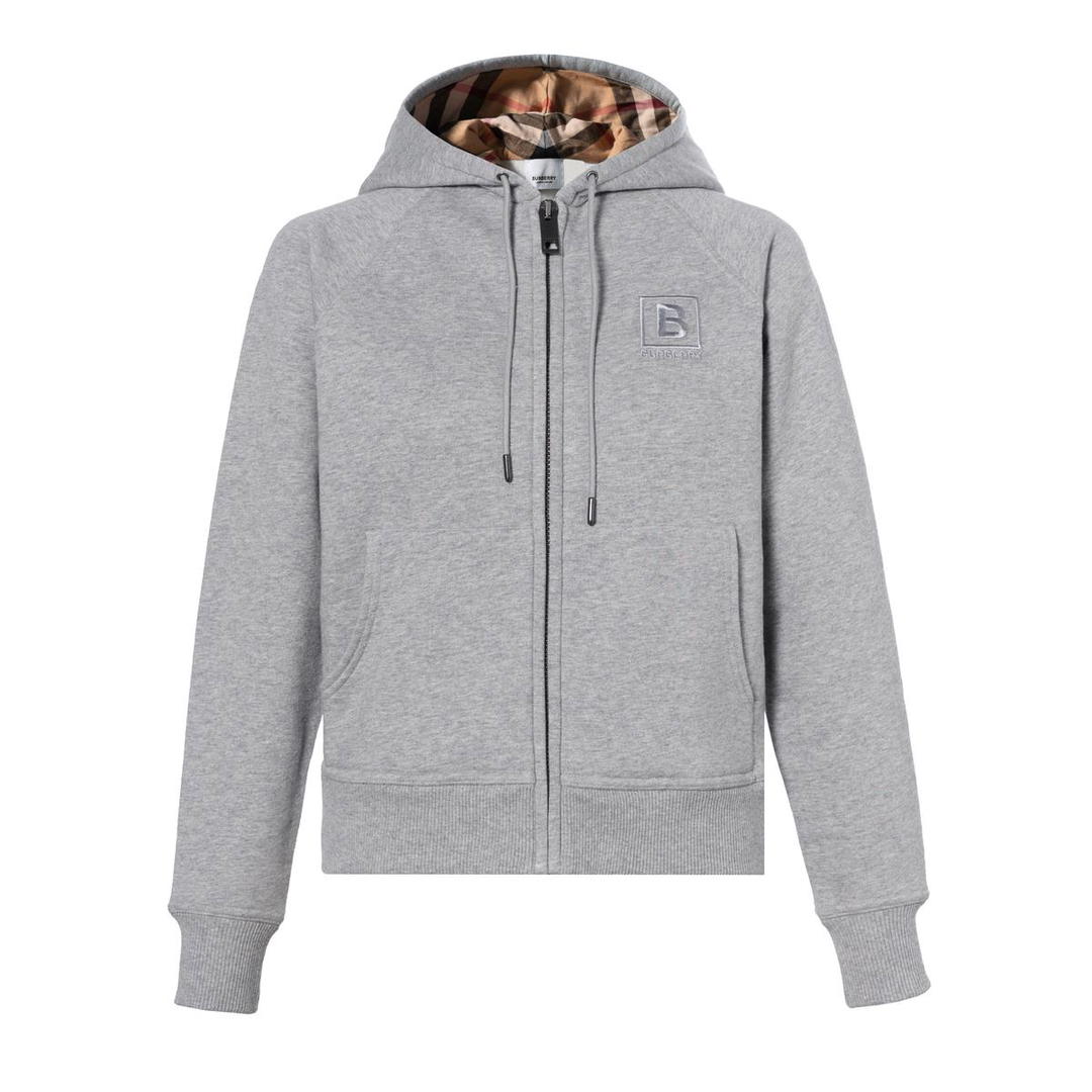 Burberry Burberry Logo embroidered Zip up Hoodie Women's