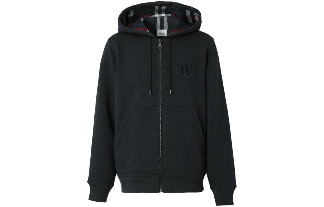 Burberry Burberry Letter Graphic Cotton Blend Zip Hoodie