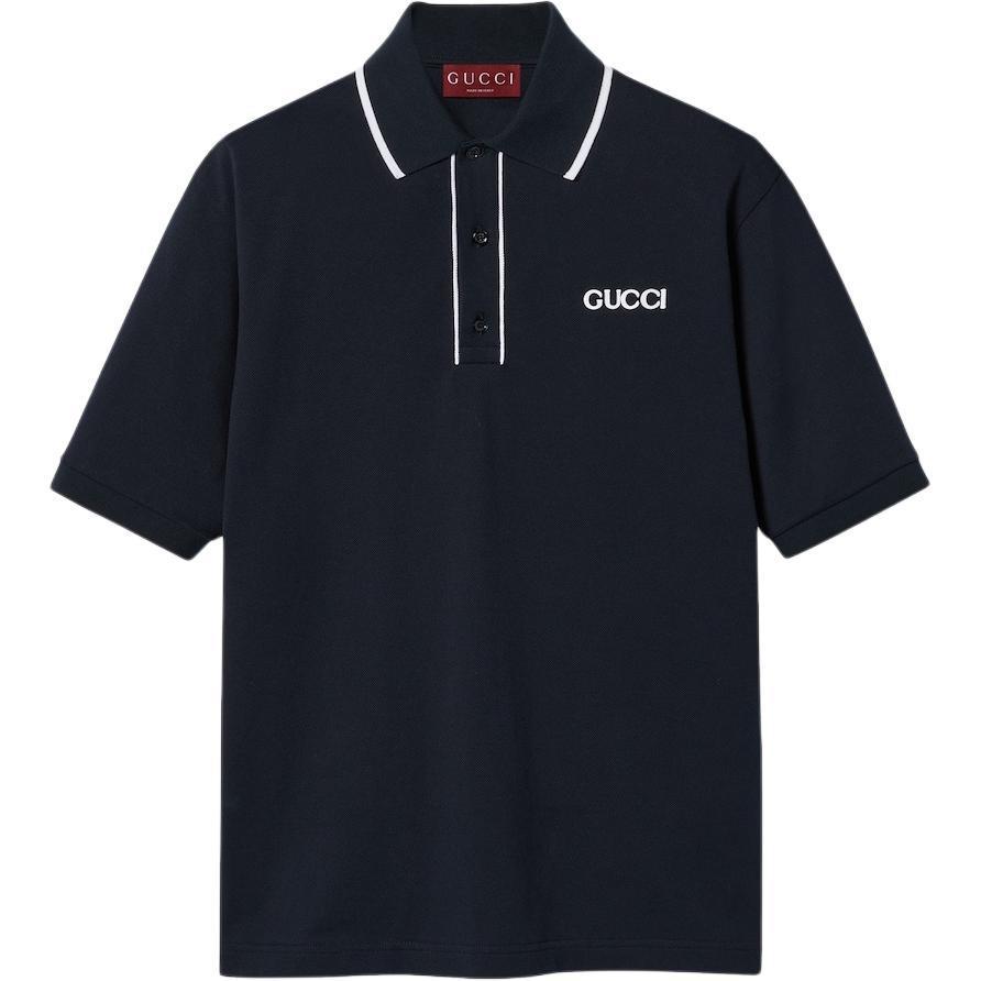 Gucci Gucci Logo Embroidered Polo Shirt
