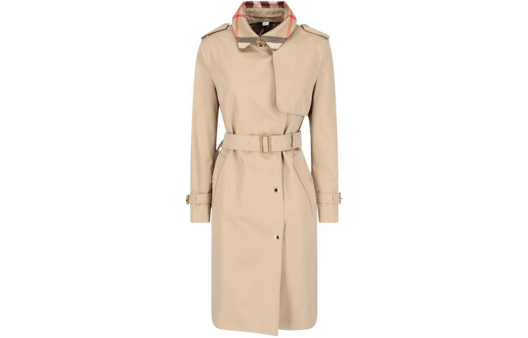 Burberry Burberry Belted Double-Breasted Checked Trench Coat