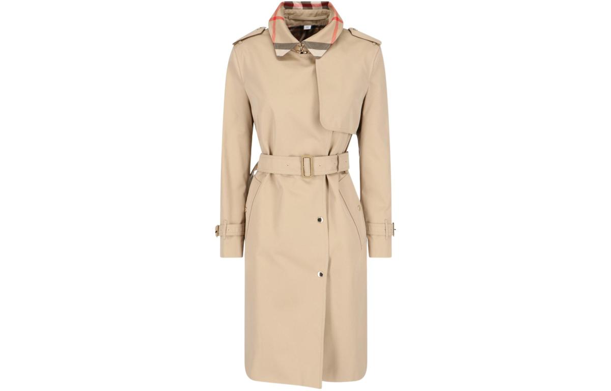 Burberry Burberry Belted Double-Breasted Checked Trench Coat