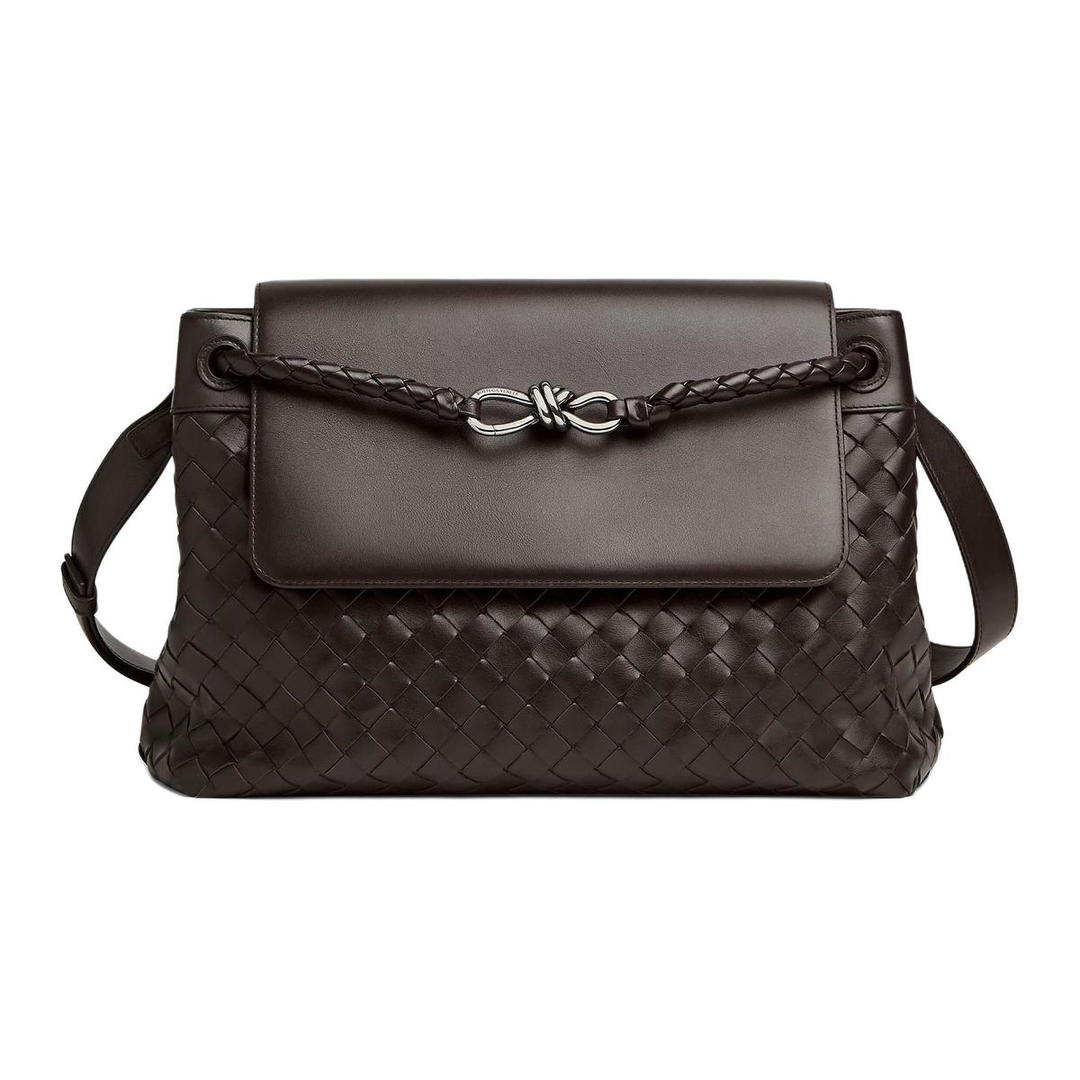 Bottega Veneta Bottega Veneta Calfskin Crossbody Bag Men's Dark Brown