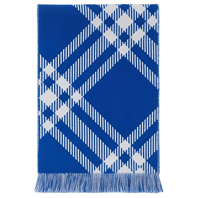 Burberry Burberry Checked Fringed Knit Scarf