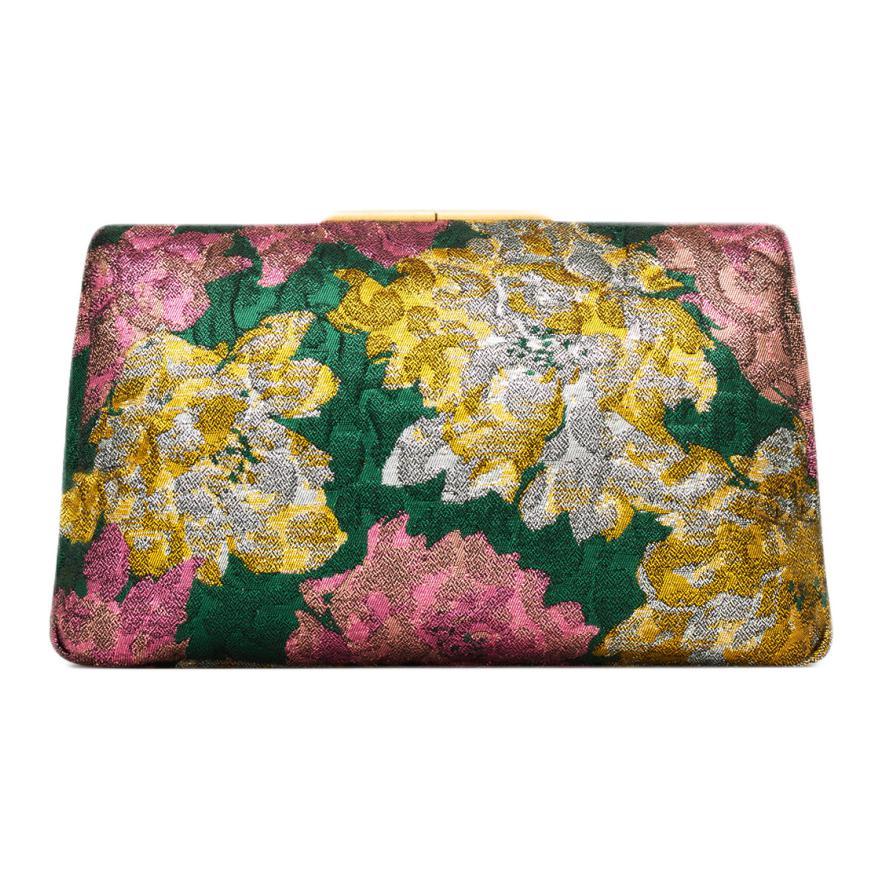Saint Laurent Saint Laurent Recycled Wool Shoulder Bag Clutch Small Size Women's Green & Pink & Golge Color