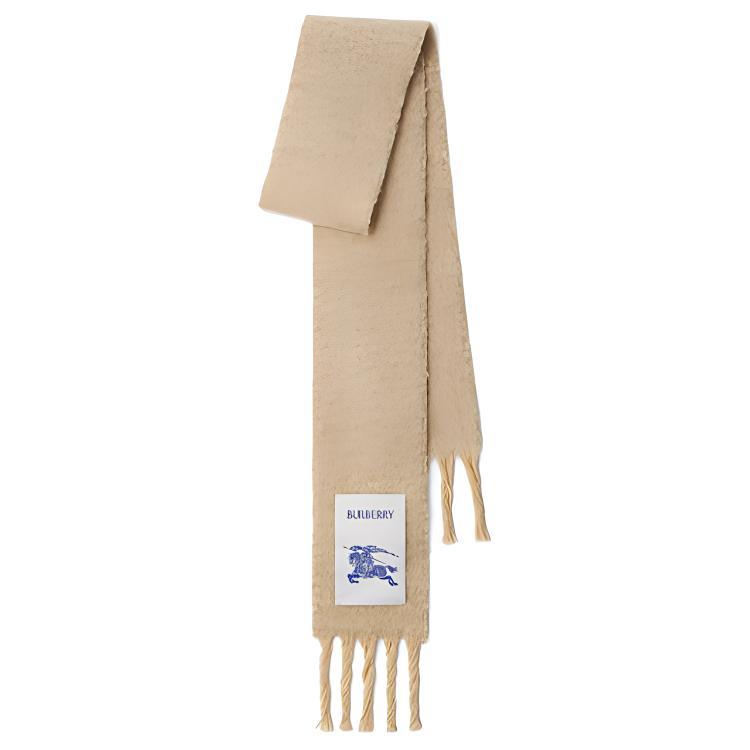 Burberry Burberry Wool Mohair Polyamide Knit Scarves Unisex Beige