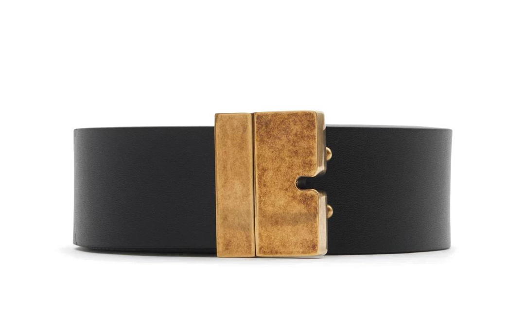 Burberry Burberry Calfskin Leather Belts Men's Black Width 3.5CM