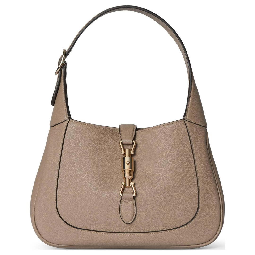 Gucci Gucci Jackie 1961 Leather Handbag Shoulder Bag Women's Taupe
