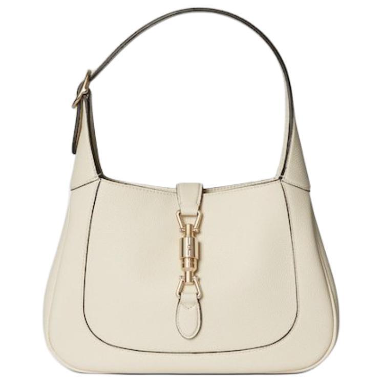 Gucci Gucci Jackie 1961 Grained Leather Shoulder Bag Small Size Women's Ivory