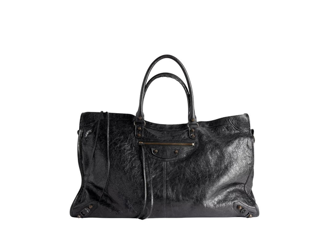 Balenciaga Balenciaga Le City Travel Bag In Black Arena Storico Lambskin Brass Hardware