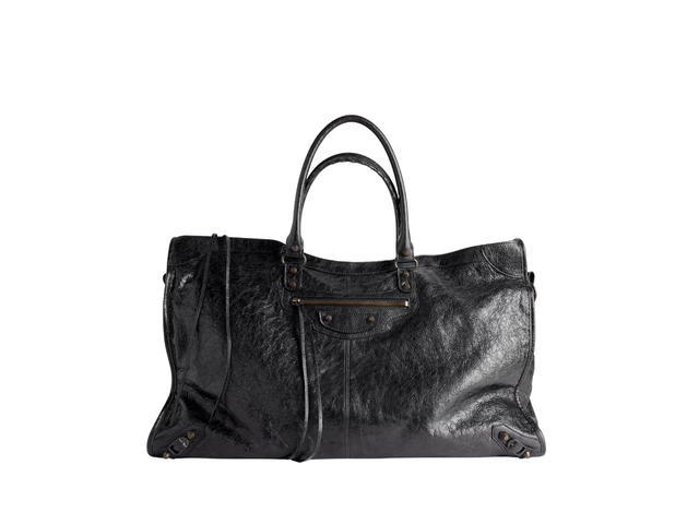 Balenciaga Balenciaga Le City Travel Bag In Black Arena Storico Lambskin Brass Hardware - view 1