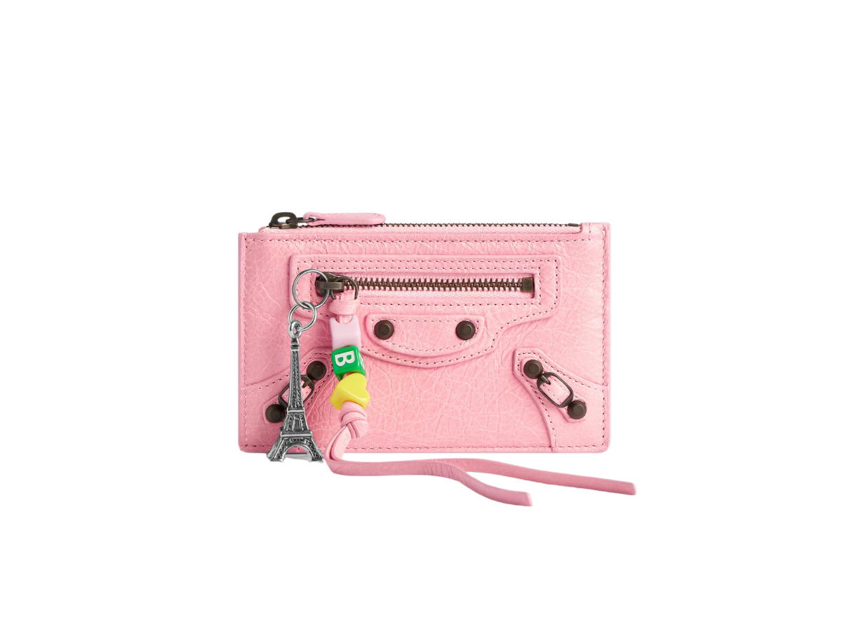 Balenciaga Balenciaga Le City Long Coin And Card Holder In Vintage Pink Arena Storico Lambskin With Charms