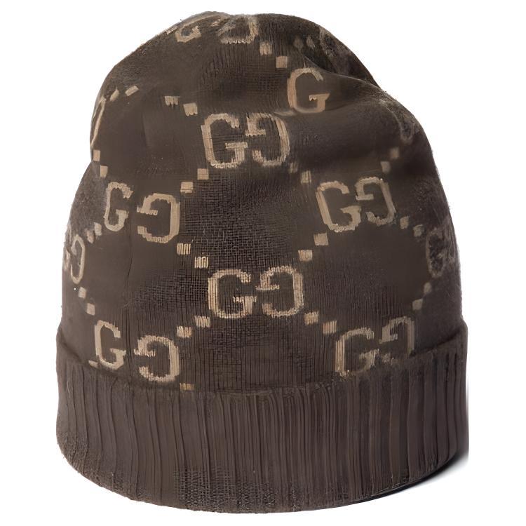 Gucci Gucci Mulberry Silk, Cashmere Beanies Men's Brown