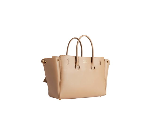 Balenciaga Balenciaga Bel Air Small Carry All Bag In Latte Smooth Calfskin Aged-Gold Hardware - view 3