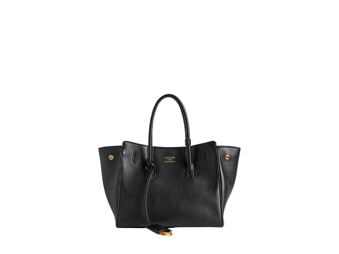 Balenciaga Balenciaga Hampton Mini Carry All Bag In Black Smooth Calfskin Aged-Gold Hardware