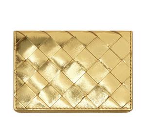 Buy Bottega Veneta Intrecciato Calfskin Card Holder Women's Gold at Sasom – Authentic and Ready to Ship