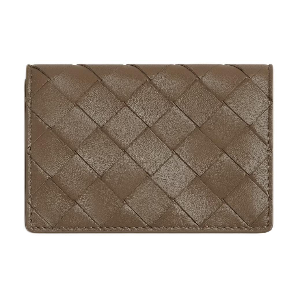 Bottega Veneta Bottega Veneta Intrecciato Lambskin Card Holder Women's Pinecone Color