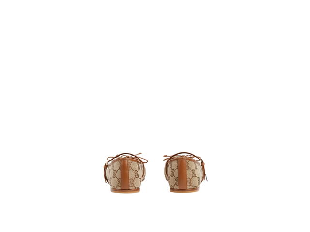 Gucci Gucci Horsebit Ballet Flat Original GG Beige Brown (Women's) - view 4
