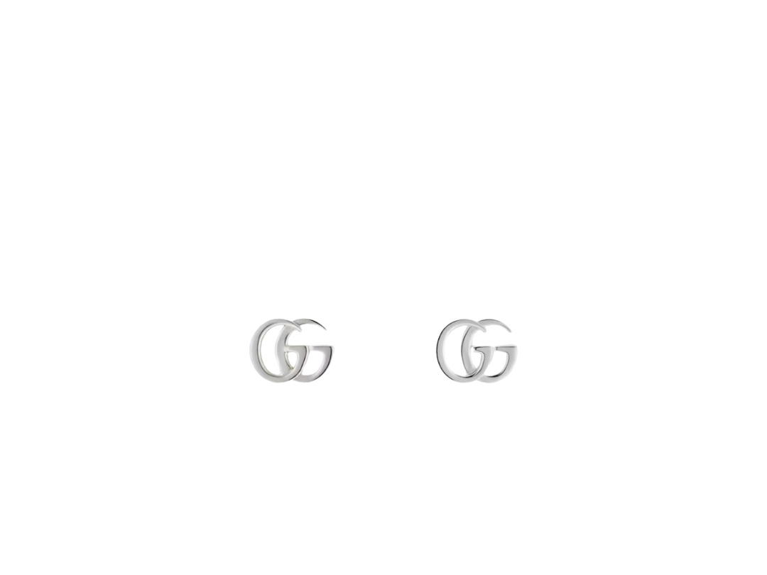 Gucci Gucci GG Marmont Stud Earrings In Double G Silver