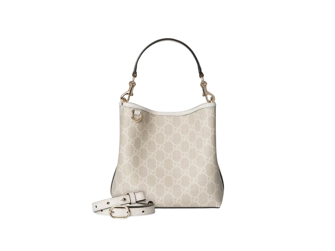 Gucci Gucci GG Emblem Small Bucket Bag Beige