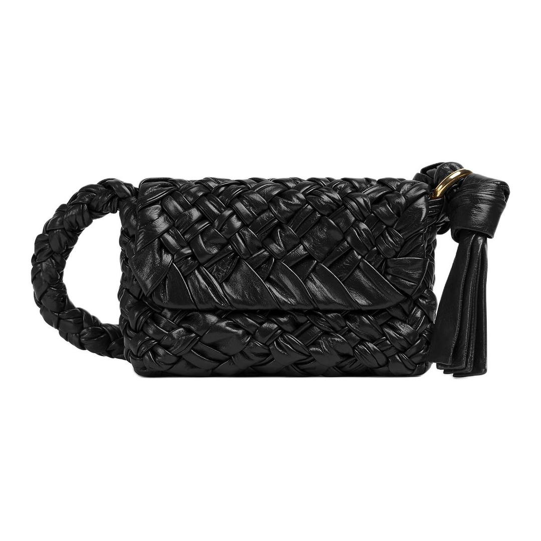 Bottega Veneta Bottega Veneta Kalimero Cittàh Cow Leather Portable Crossbody Bag Shoulder Bag Small Size Women's Black