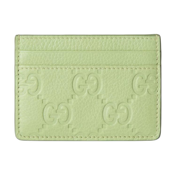 Gucci Gucci Grained Leather Card Holder Women's Green