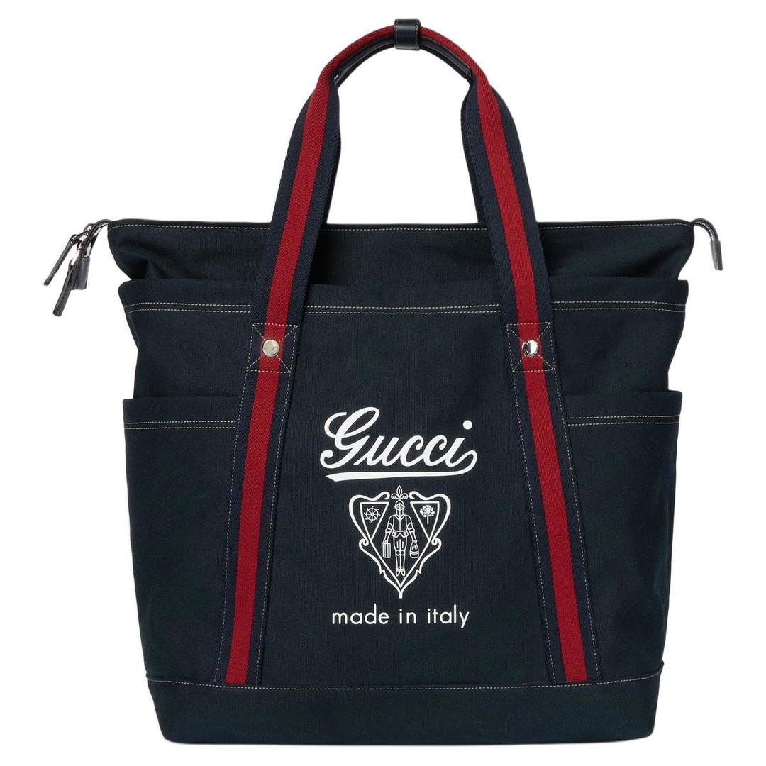 Gucci Gucci Canvas Bag Handbag Shoulder Bag Medium Size Men's Dark Blue
